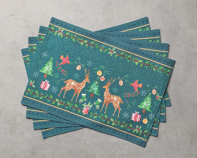 Maison d' Hermine Placemats Set of 4 Reusable 100% Cotton | Cloth Place Mats - Image 9