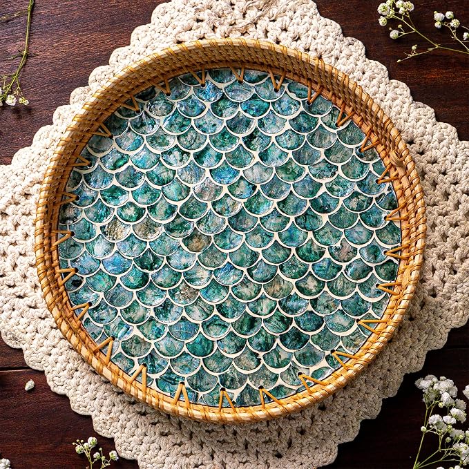 JUNGLE CULTURE Round Rattan Tray - Image 6
