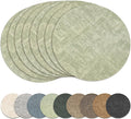 13" Round Placemats Set of 8, Reversible Faux Leather Heat Resistant Table Mats by NCUE