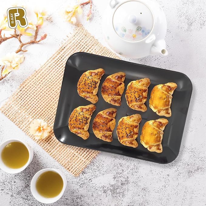 3 Pack Black Plastic Serving Trays - Image 3