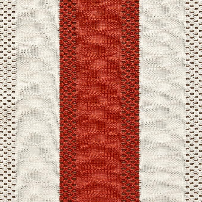 Macrame Style Bicolor Stitching Table Runner 14x90in Orange | Woven Boho Table - Image 6