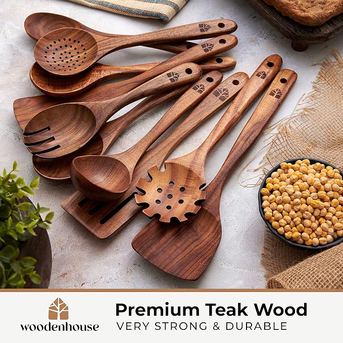Wooden Spoons for Cooking, Heat Resistant & Food-Safe - Image 3