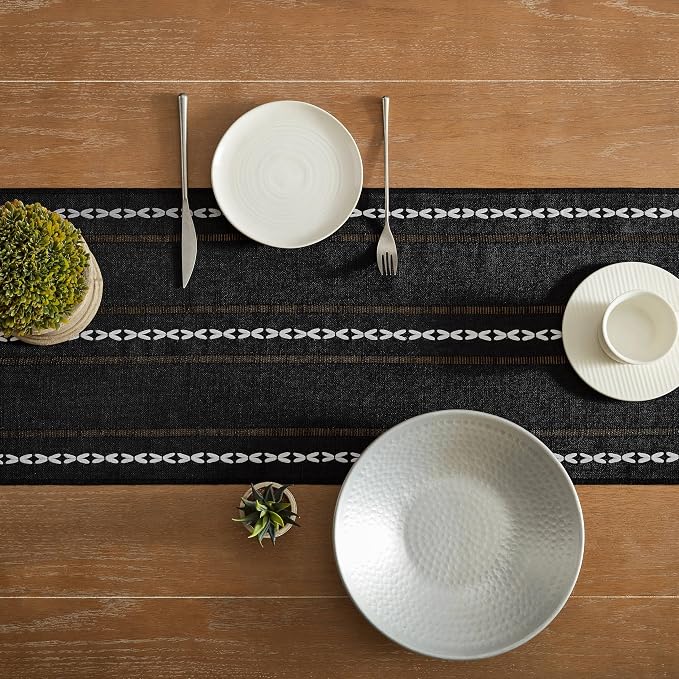 Hemstitched Farmhouse Table Runner, Cotton Linen Table Runners 108 Inches Long - Image 4
