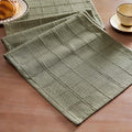 Linen Checked Farmhouse Table Runner, 13x36 Inches Olive | Raised Grid Design by ZEEMARTONLINE