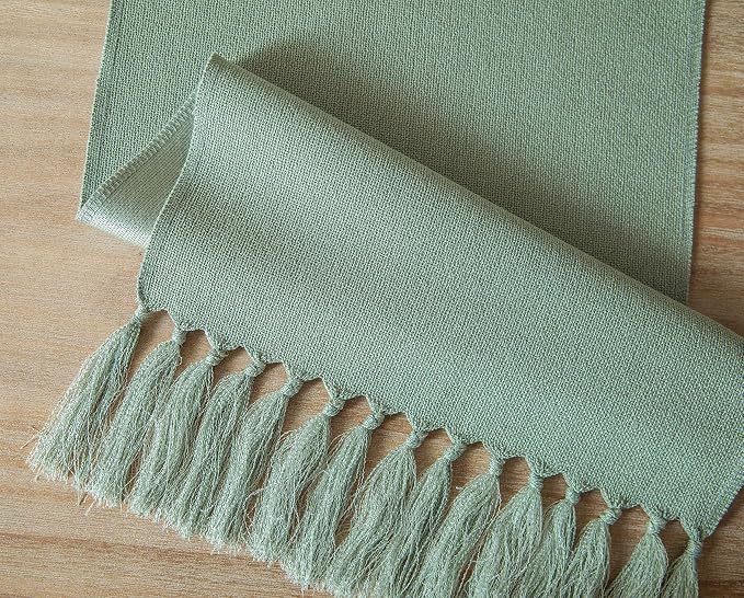 Sage Table Runners 36 Inches Long, Burlap Linen Style Rustic Farmhouse Table - Image 7