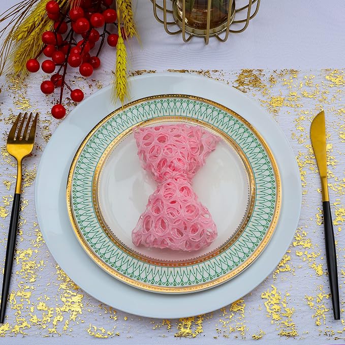 Snowkingdom Glitter Metallic Gold Table Runner 11 Inch x 49 Feet Roll Thin Mesh - Image 6