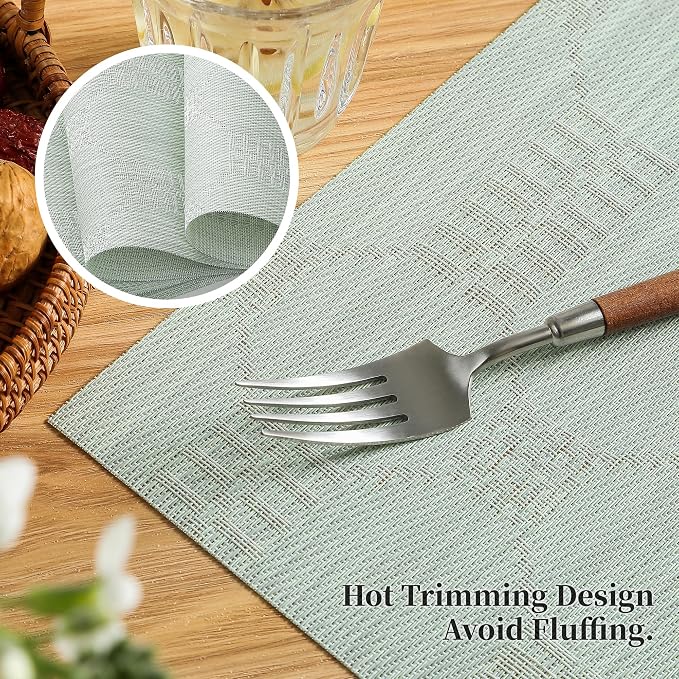 Leetaltree Mint Cream Placemats Set of 8 - Image 3