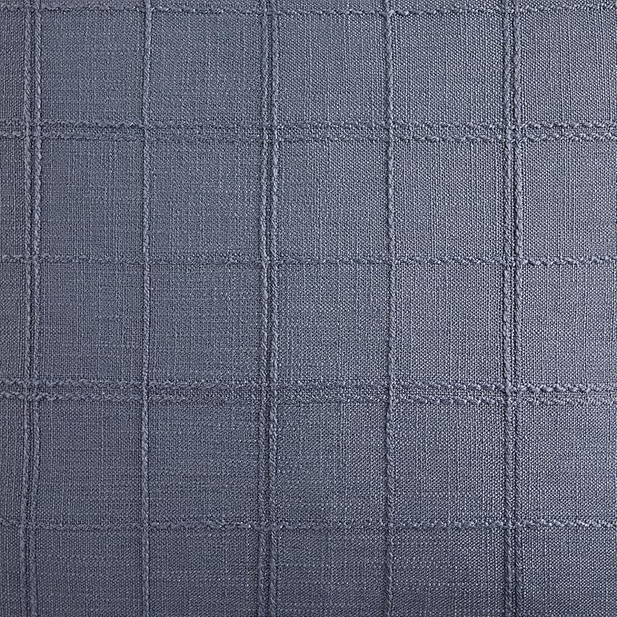 Linen Checked Farmhouse Table Runner, 13x60 Inches Blue | Raised Grid Design - Image 6