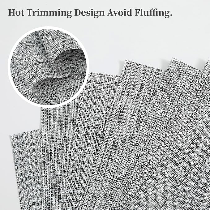 Leetaltree Linen Grey Placemats Set of 12 - Image 3