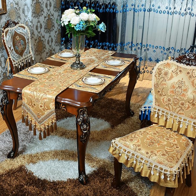 Luxury Velvet Gold Table Runner 205 Inches Long - Image 6