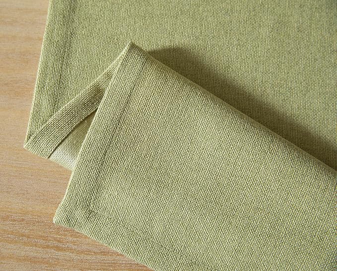 Burlap Style Farmhouse Table Runner, 14x48 Inches Light Sage Green | Thick - Image 7
