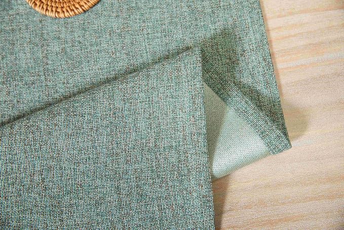 Burlap Style Farmhouse Table Runner, 14x108 Inches Mineral Green | Thick - Image 7