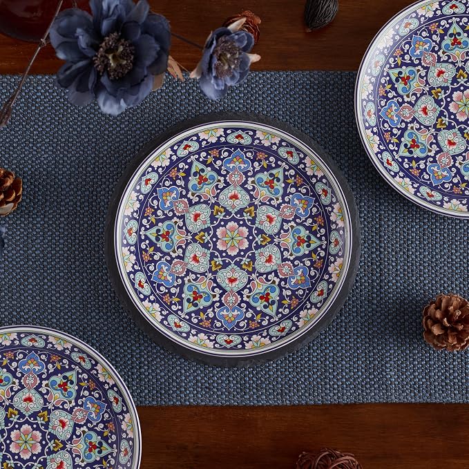 Bico Mandala Kaleidoscope Salad Plates Set of 4, 8.75 Inch Ceramic Dessert - Image 3
