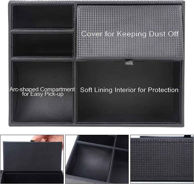 Zcaukya Men's Valet Tray, 5 Compartments, - Image 3