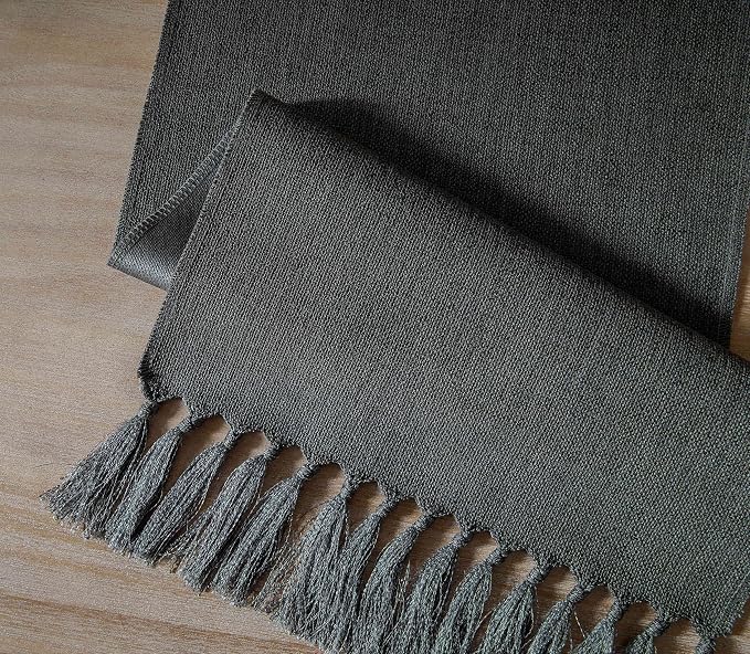 Graphite Grey Table Runners 90 Inches Long, Burlap Linen Style Rustic Farmhouse - Image 7