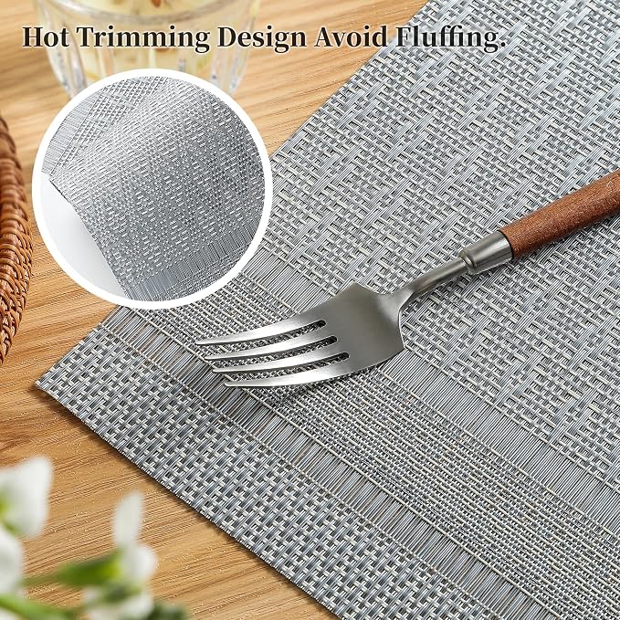Leetaltree Lunar Grey Placemats Set of 12 - Image 3