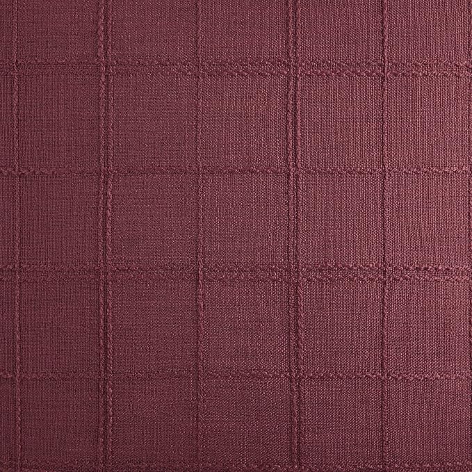 Linen Checked Farmhouse Table Runner, 13x108 Inches Burgundy | Raised Grid - Image 6