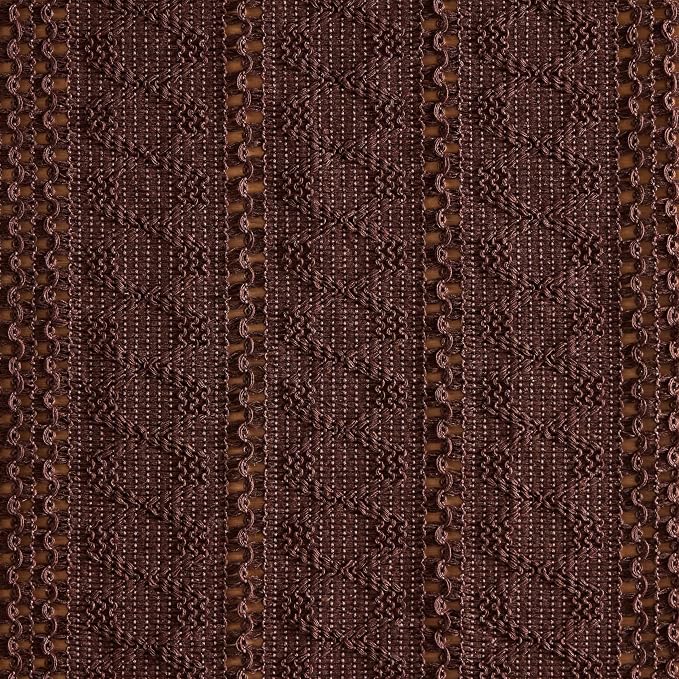 Macrame Style Boho Table Runner, 12x48 Inch Chocolate | Woven Boho Table Runner - Image 6