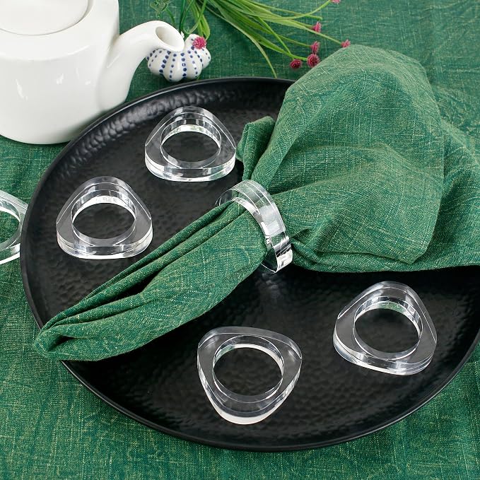 Clear Acrylic Napkin Rings Set of 12 - Image 5