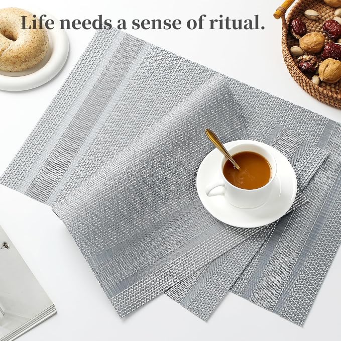 Leetaltree Lunar Grey Placemats Set of 12 - Image 6