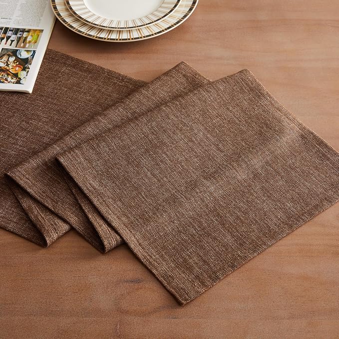 Rustic Cotton Linen Table Runner, 13x108 Inches Brown | Farmhouse Style Linen - Image 2