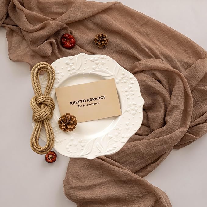 Nude Cheesecloth Table Runner 120 Inches - Image 2