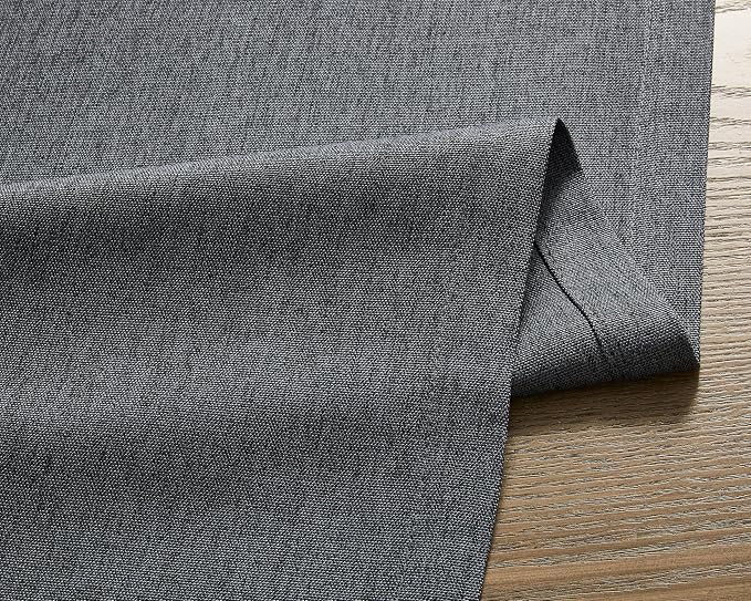 Basic Linen Style Table Runner, 14x36 Inch Charcoal | Mitered Corner Design - Image 6