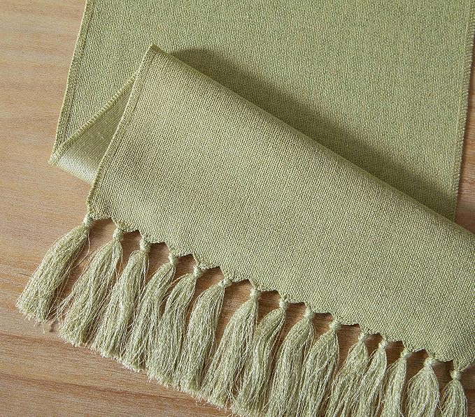 Sage Green Table Runners 60 Inches Long, Burlap Linen Style Rustic Farmhouse - Image 7